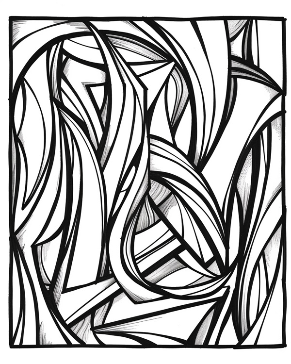 abstract coloring pages - day of rest