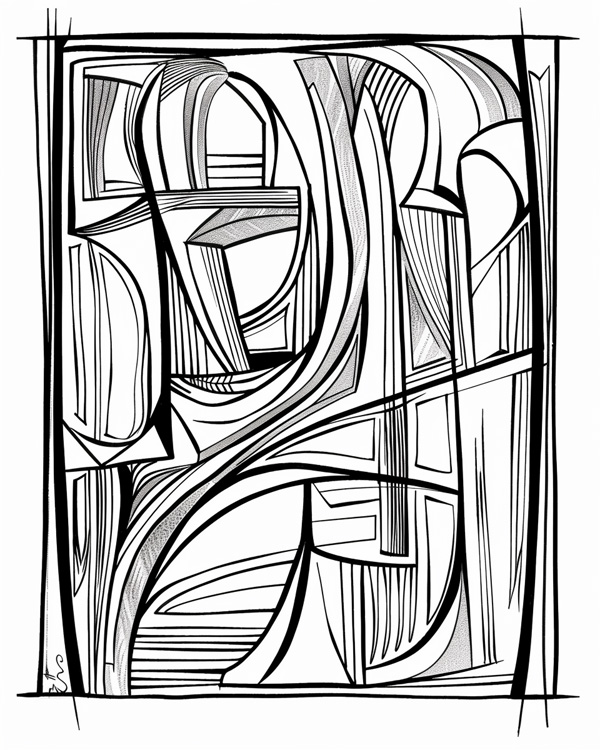 abstract coloring pages - creation day 7