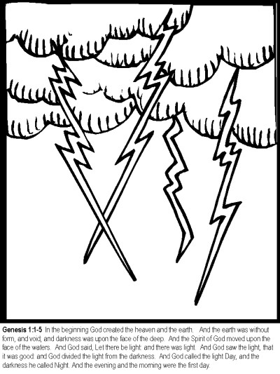 Bible coloring pages - the story of creation, Genesis 1:1-5