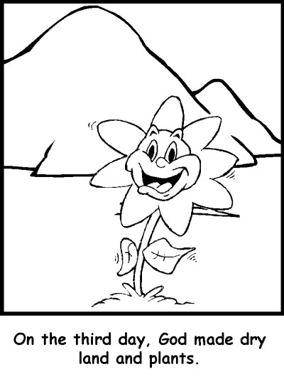 Creation coloring page - third day
