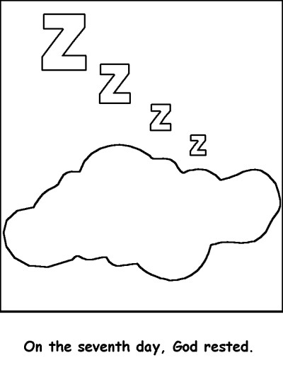 Creation coloring page - seventh day