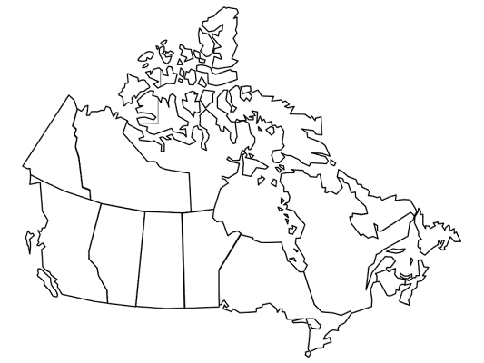map of Canada coloring page