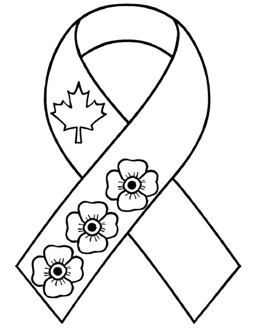 Canada ribbon coloring page