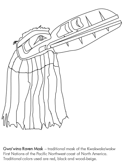 Raven Mask coloring page