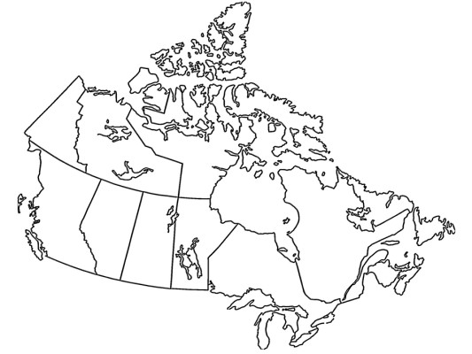 blank map of Canada coloring page