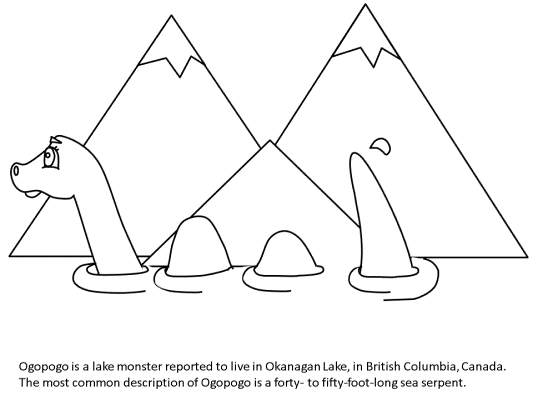 monsters and creatures - ogopogo coloring page