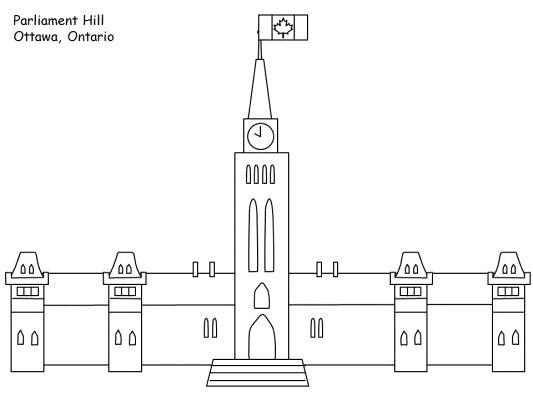 Parliament Hill in Canada coloring page