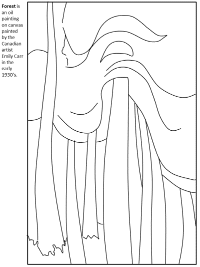 Emily Carr artwork coloring pages