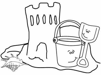 summer at the beach coloring page