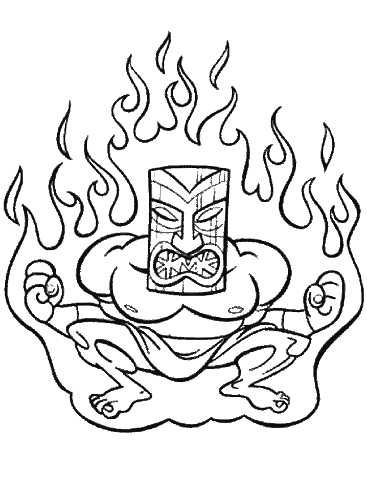 tiki monster coloring page