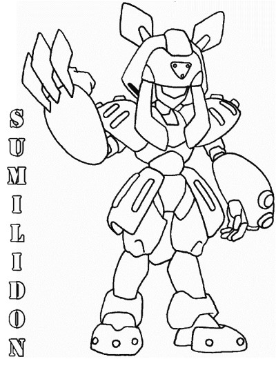 monsters and creatures - robot coloring page