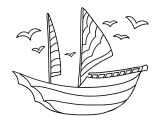 Sinbad's ship coloring page