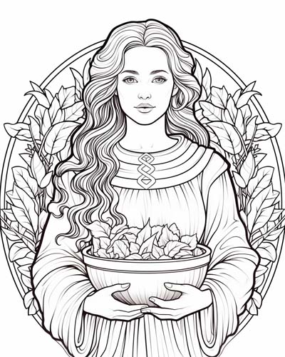 Celtic mythology - Brigid coloring page