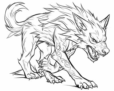 coloring page of Mac Tire the wolf