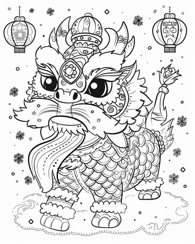 Chinese new year coloring page