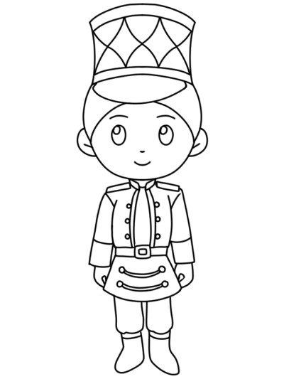 simple coloring page of the prince from the Nutcracker ballet