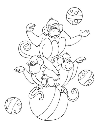 monkeys coloring page