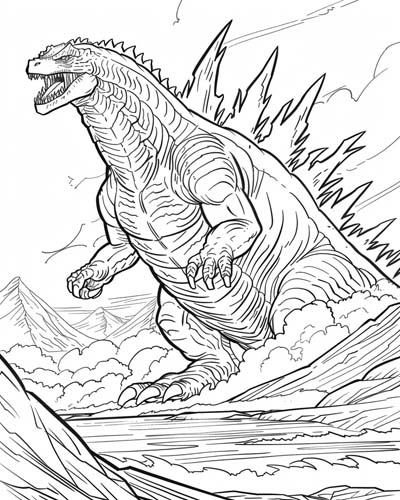 Godzilla coloring page