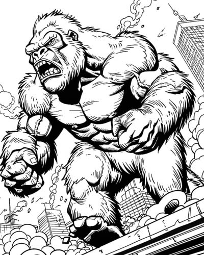 king kong coloring page