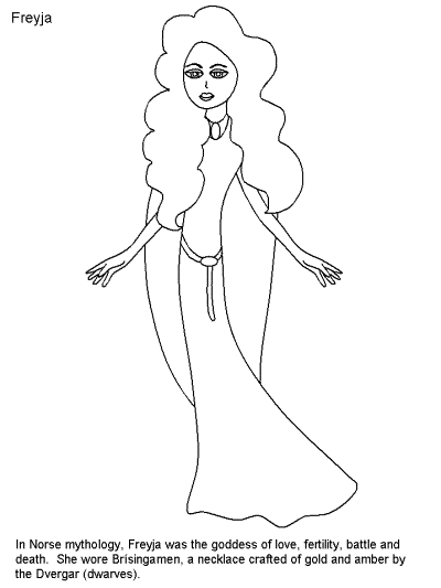 Norse Mythology - Freyja coloring page