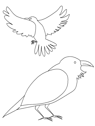 Huginn and Muninn coloring page
