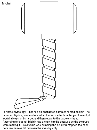 Norse Mythology - mjolnir coloring page