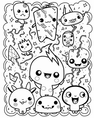 doodles coloring page
