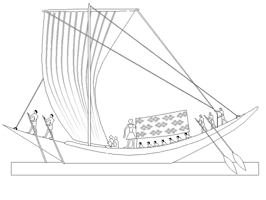 Nile river barge coloring page