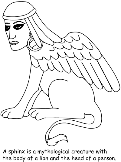Greek monsters - Sphinx coloring page