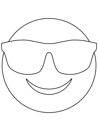 emoji coloring page: sunglasses
