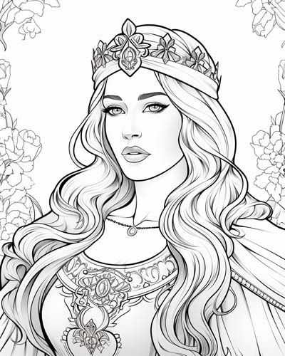 Queen Iseult coloring page