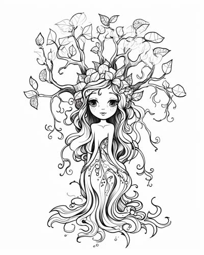 dryad coloring page