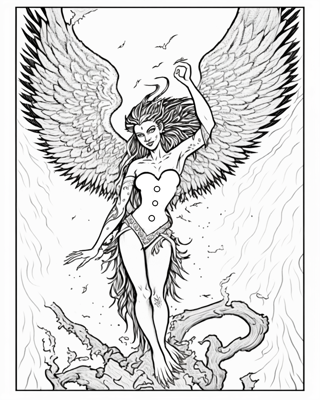 harpy coloring page
