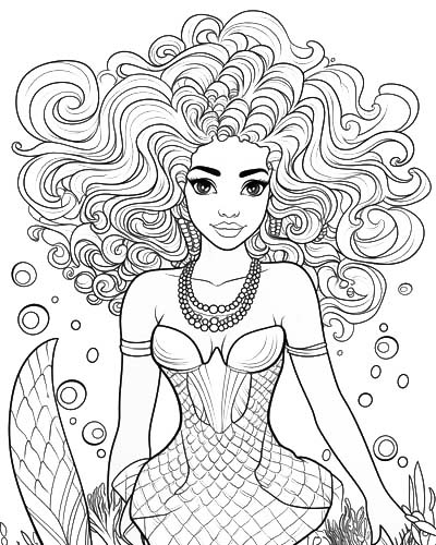 monsters and creatures - mermaids coloring page