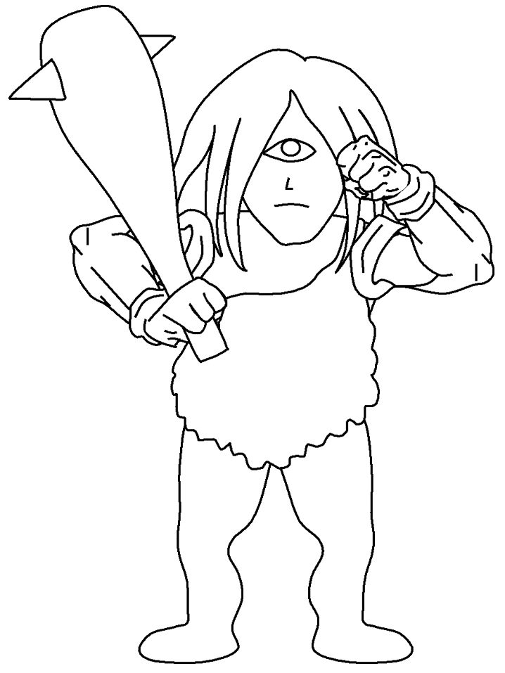 monsters and creatures - cyclops coloring page