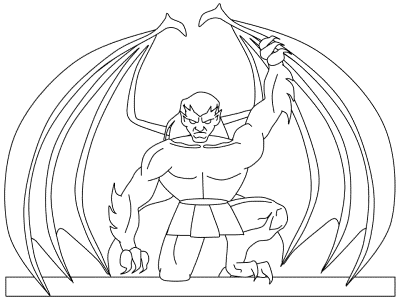 monsters and creatures - gargoyle coloring page
