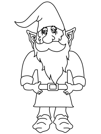 monsters and creatures - gnome coloring page