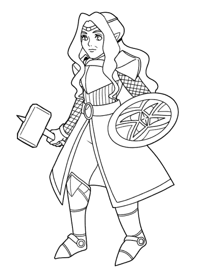 shield maiden coloring pages