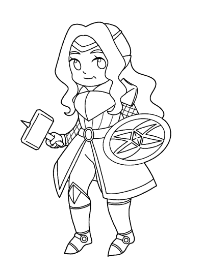 shield maiden coloring pages