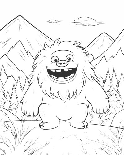 abominable snowman coloring page