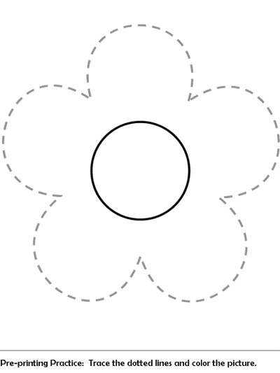 flower pre-printing practice page