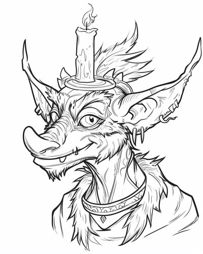 German kobold coloring page