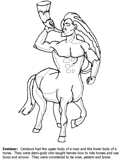 monsters and creatures - centaur coloring page