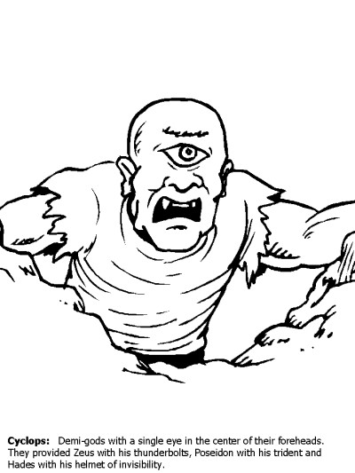 monsters and creatures - cyclops coloring page