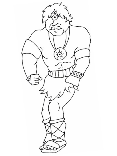monsters and creatures - cyclops coloring page