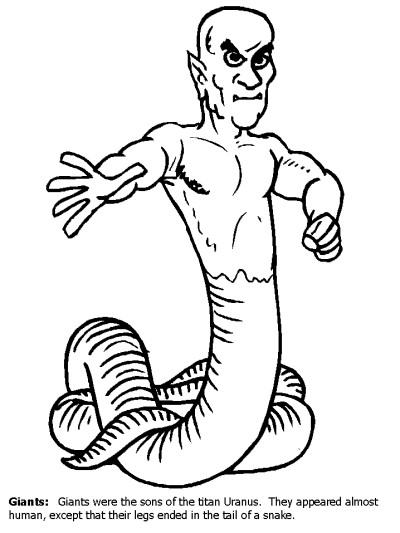 monsters and creatures - giant coloring page
