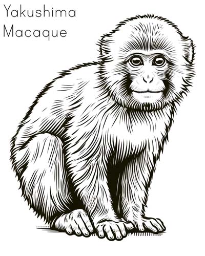 Yakushima Macaque coloring page