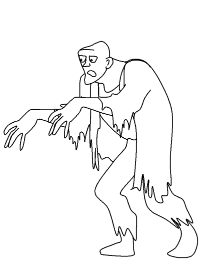 monsters and creatures - zombie coloring page
