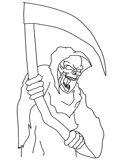 monsters and creatures - death coloring page