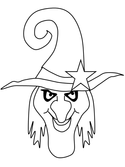 monsters and creatures - witch coloring page